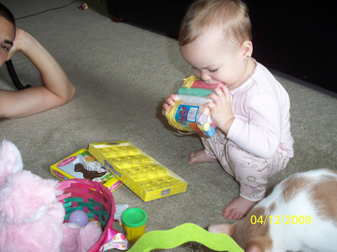 trying to eat her chalk!