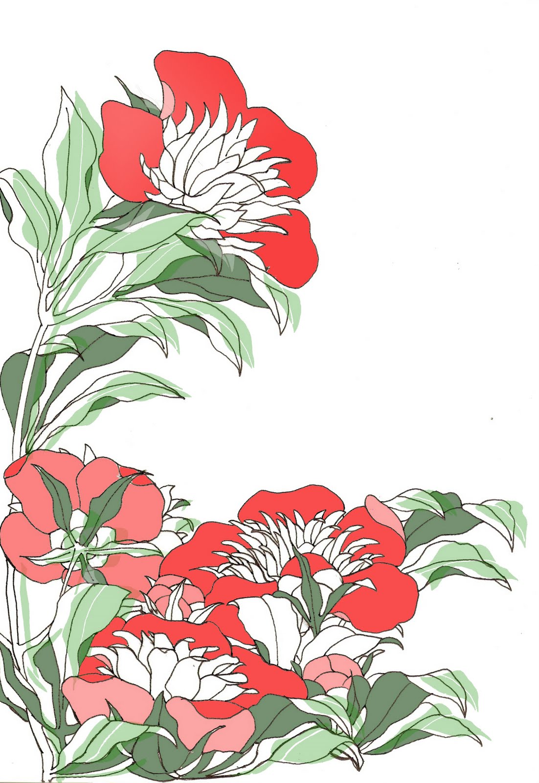 Dibujos de flores japonesas - Imagui