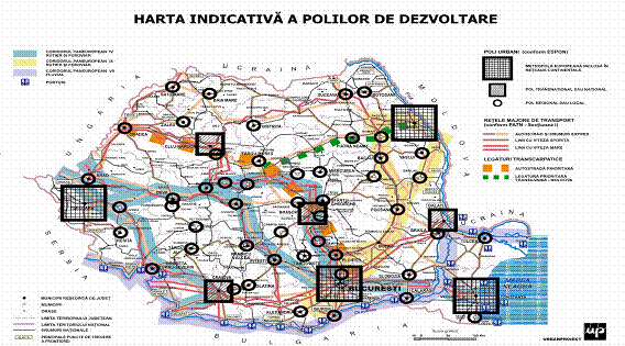 Harta polilor de dezvoltare regională