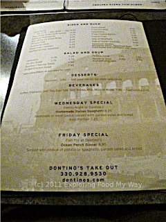 Dontino's Dinner Menu Page 4