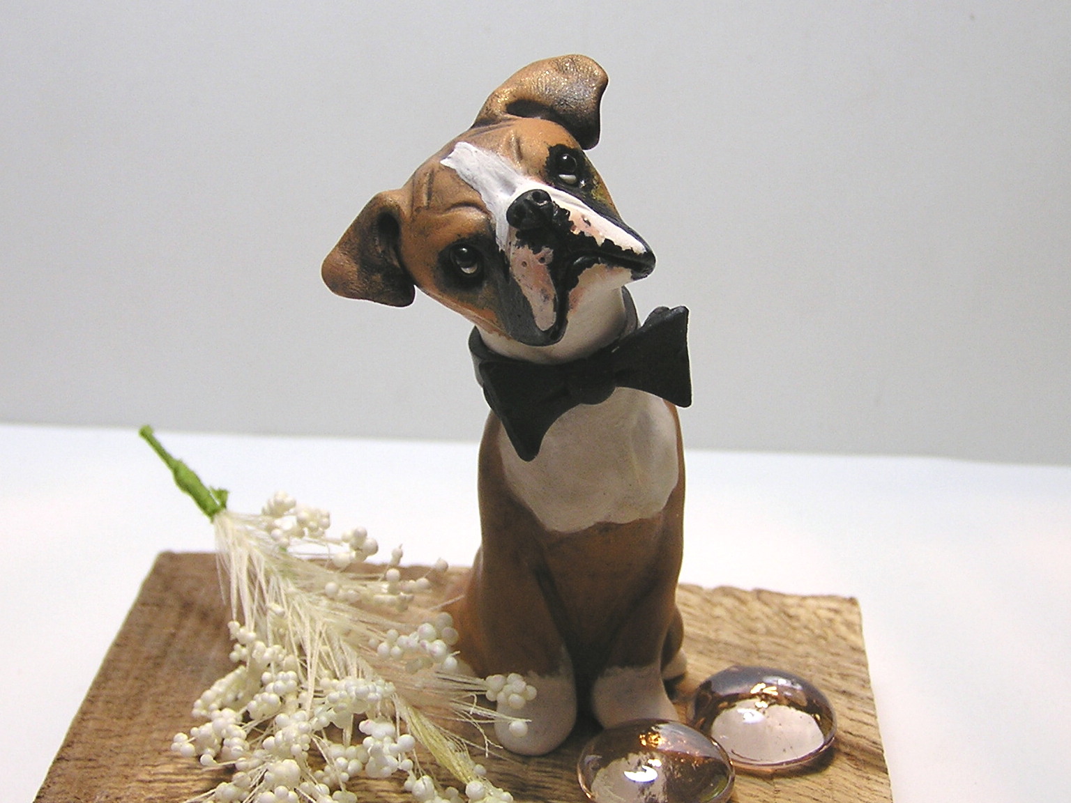 NanjoDogz Boxer Polymer Clay Dog Sculpture
