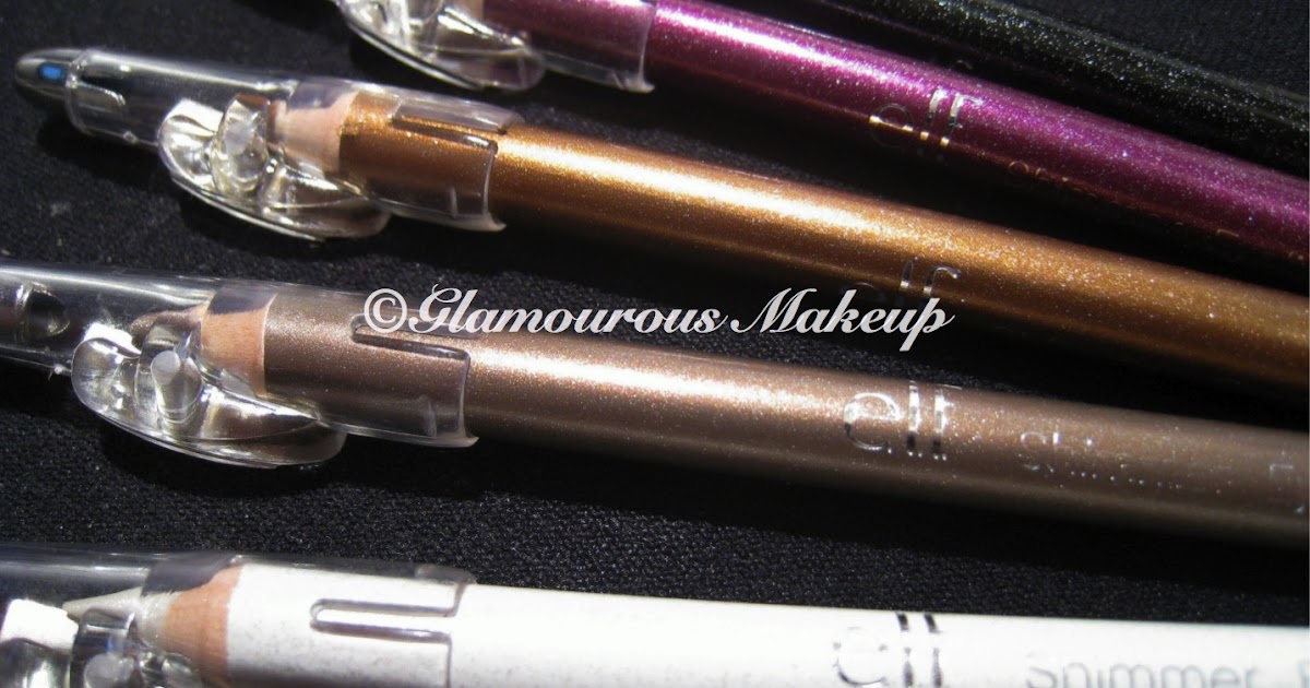 Elf Shimmer Eyeliner Pencils Review and Swatches Glamorous MakeUp