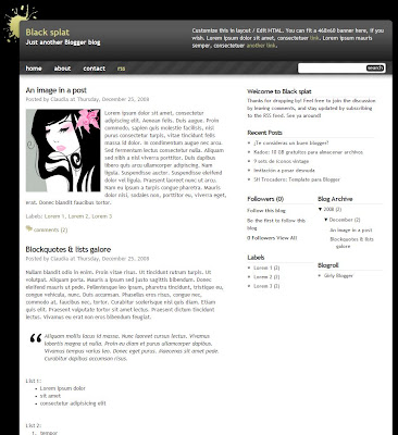 Black Splat Blogger Theme