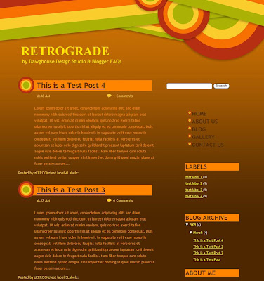 Retrograde Blogger Template