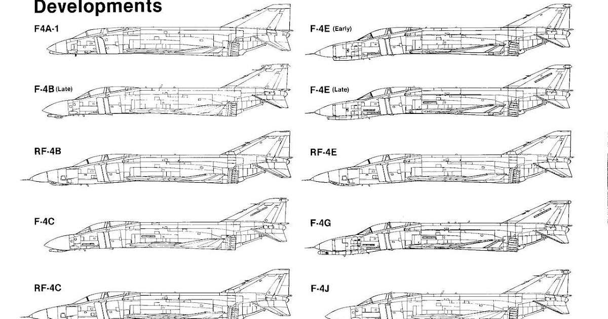military picture: F4 Phantom fighter airplane drawing