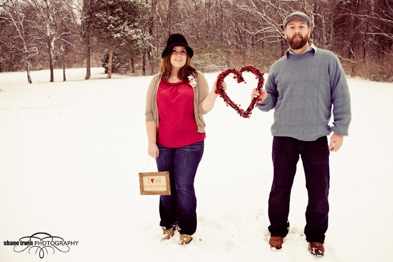 Engagement in the snow at Loveless Cafe