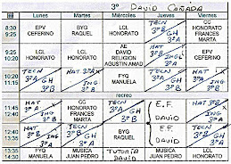 Horario de 3º