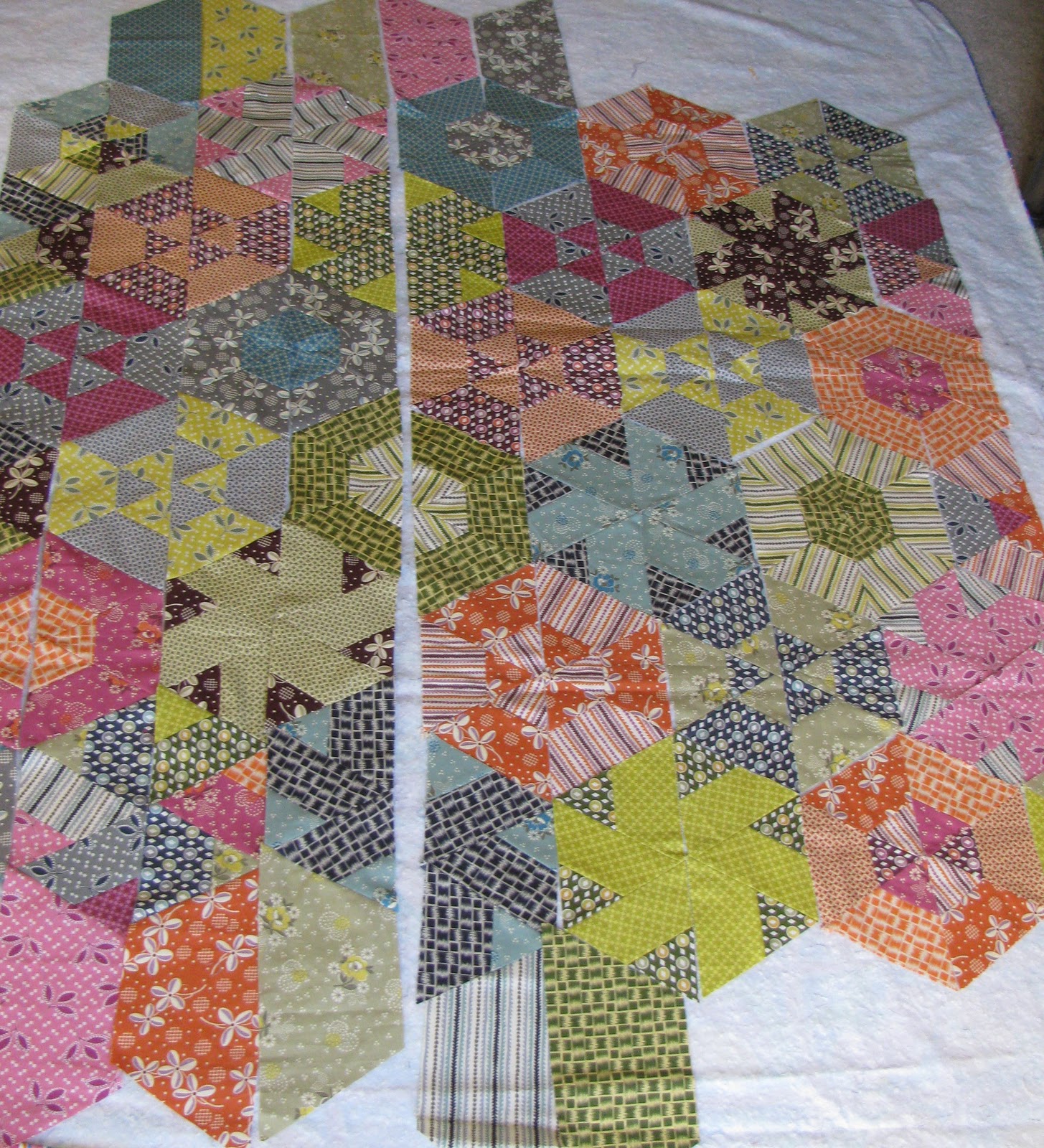 Lollyquiltz Hexagon Quilt WIP