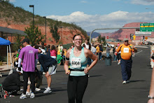 Angela running in the Saint George marathon