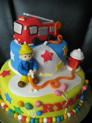 Fire Truck cake for Ryan to