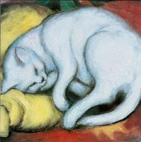 Franz Marc, Cat on a yellow pillow, 1912