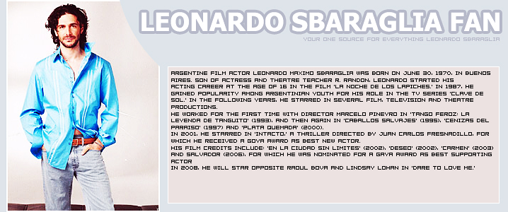 // Leonardo Sbaraglia Fan // your one source for everything Leonardo Sbaraglia