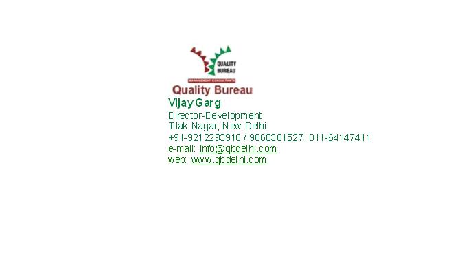 Quality Bureau ISO Consultants Delhi