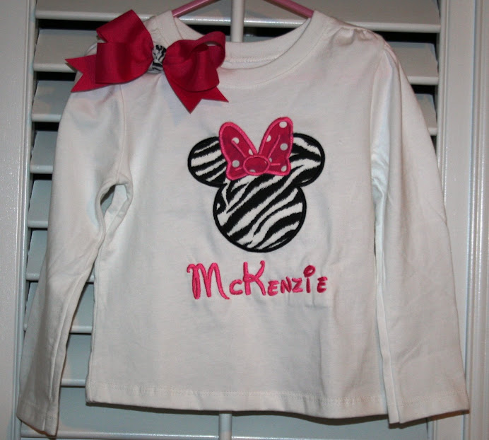 Pink Minnie Mouse Animal Kingdom with matching boutique bow