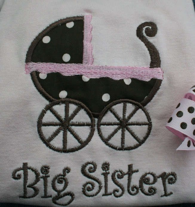 Custom Big Sister (or Little Sister) shirt with matching bow