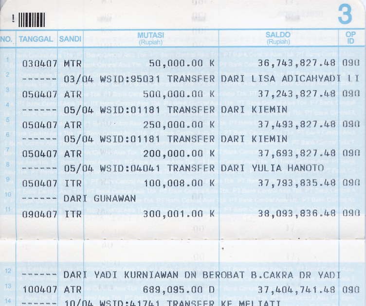 Bhante Cakra Medical Fund Printout Buku Tabungan 110507 Bhante Cakra Medical Fund Printout Buku Tabungan 110507