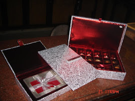 Personalised invitation cards and Chocolate box