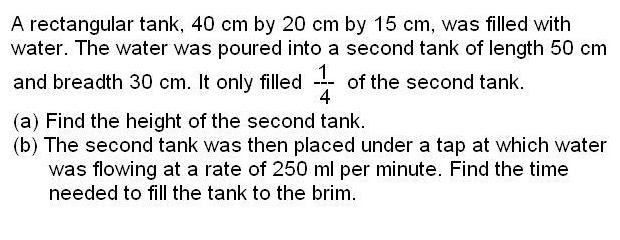 P5 Maths: Volume Questions