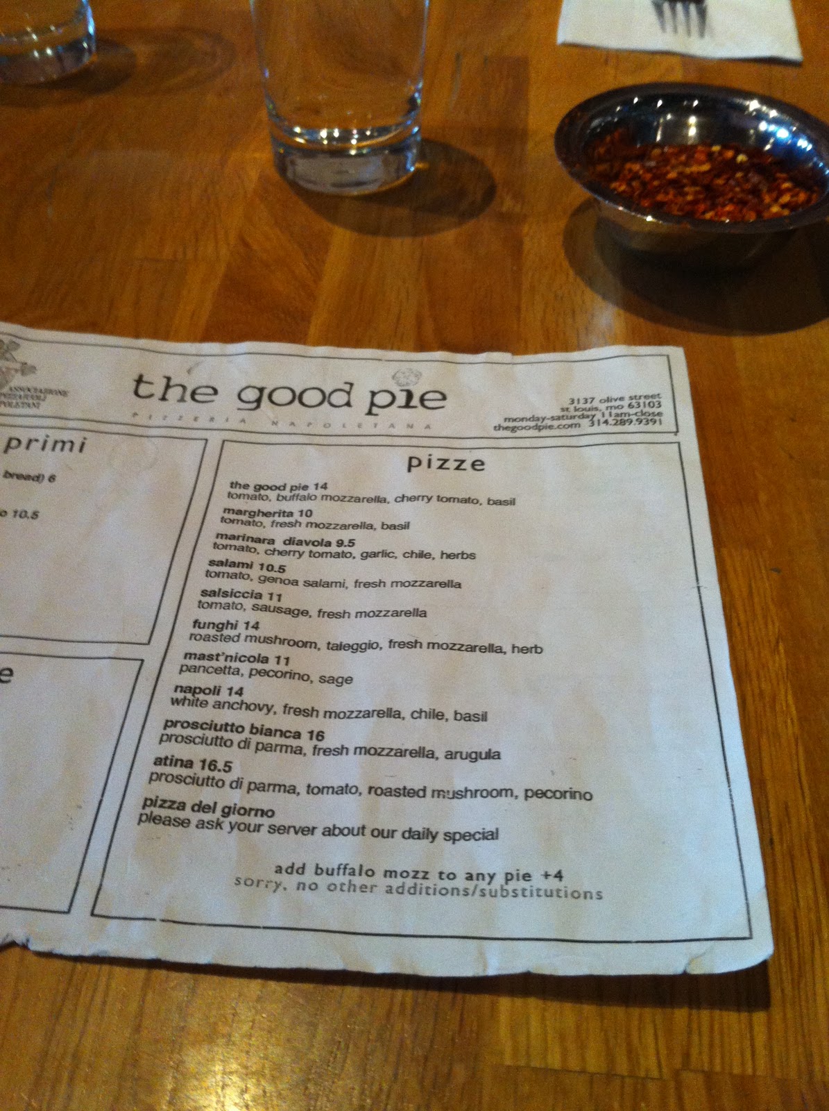 having already looked the menu