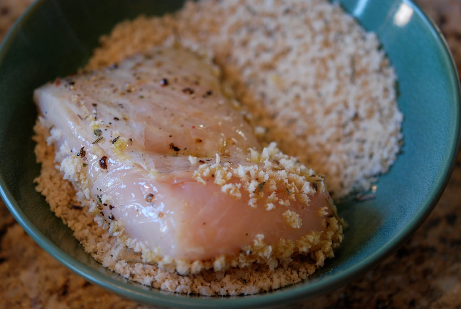 marys bites Panko Crusted Halibut with Orange Sauce