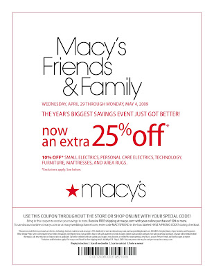 Macy's Friends and Family Savings