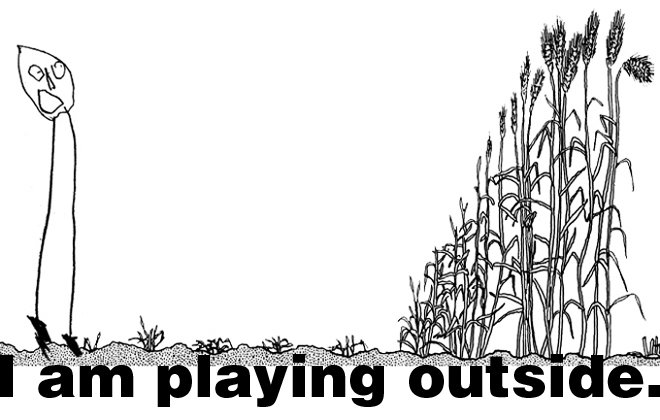 I am playing outside.