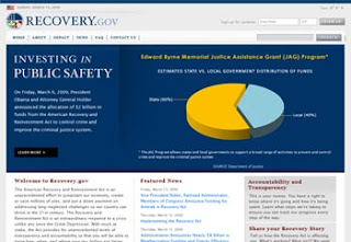 home page of Recovery.gov