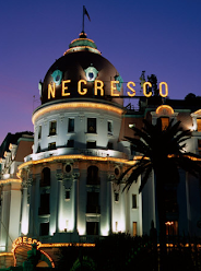 Hotel Negresco lights up at night