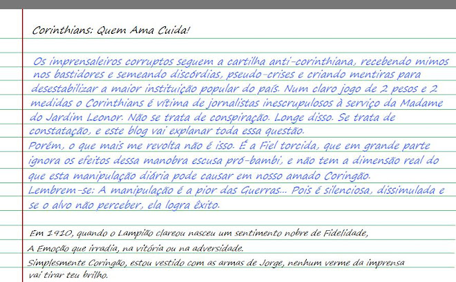 Abaixo religião de Ódio no CORINTHIANS