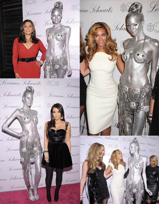 Kim Kardashian Silver Body Paint Magazine.