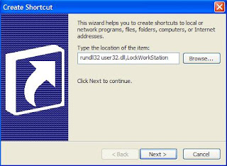 Create a Shrtcut to lock your System