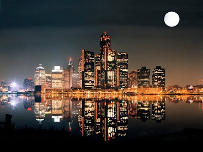 Detroit at  night
