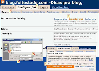 Fazer uma copia ou backup de suas postagens do blogspot -ou seja, exportar blog no blogger