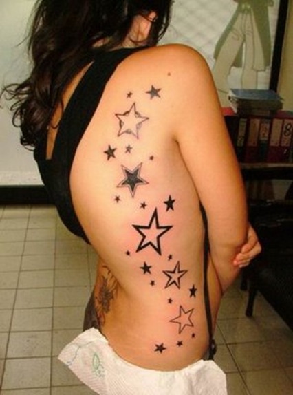 star tattoos for girls. star tattoos behind ear. star