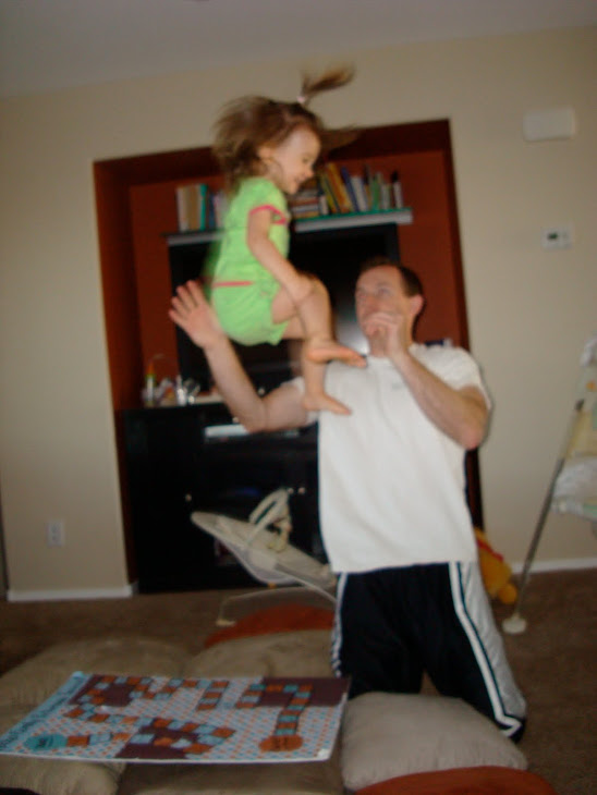 Trinity tried vaulting in the family room.