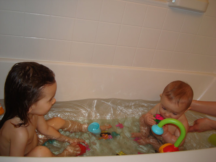 First bath together, and the water thankfully stayed clear! Good job Isaiah!