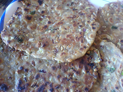 Cabbage and Sunflower Seed Parathas