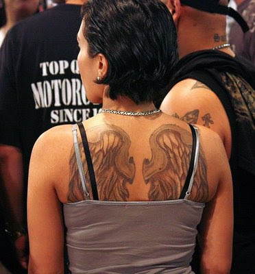 2 wings angel tattoo on sexy girls read more