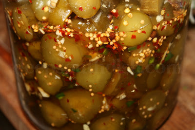 Not a pickling recipe, but a fun way to dress up some plain dill pickles with some sweet and spicy flavor. Super easy and if you prefer them on the milder side simply eliminate the jalapeno and red pepper flakes.