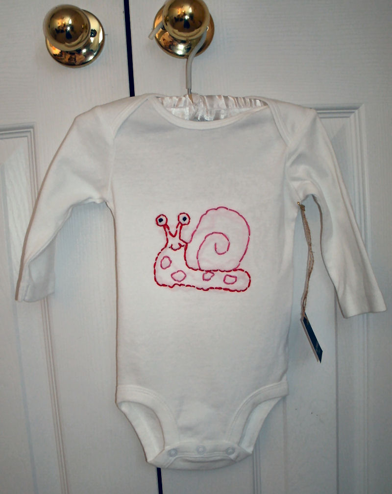 Mattie Reid Chicago Oneofakind hand embroidered baby infant onesies