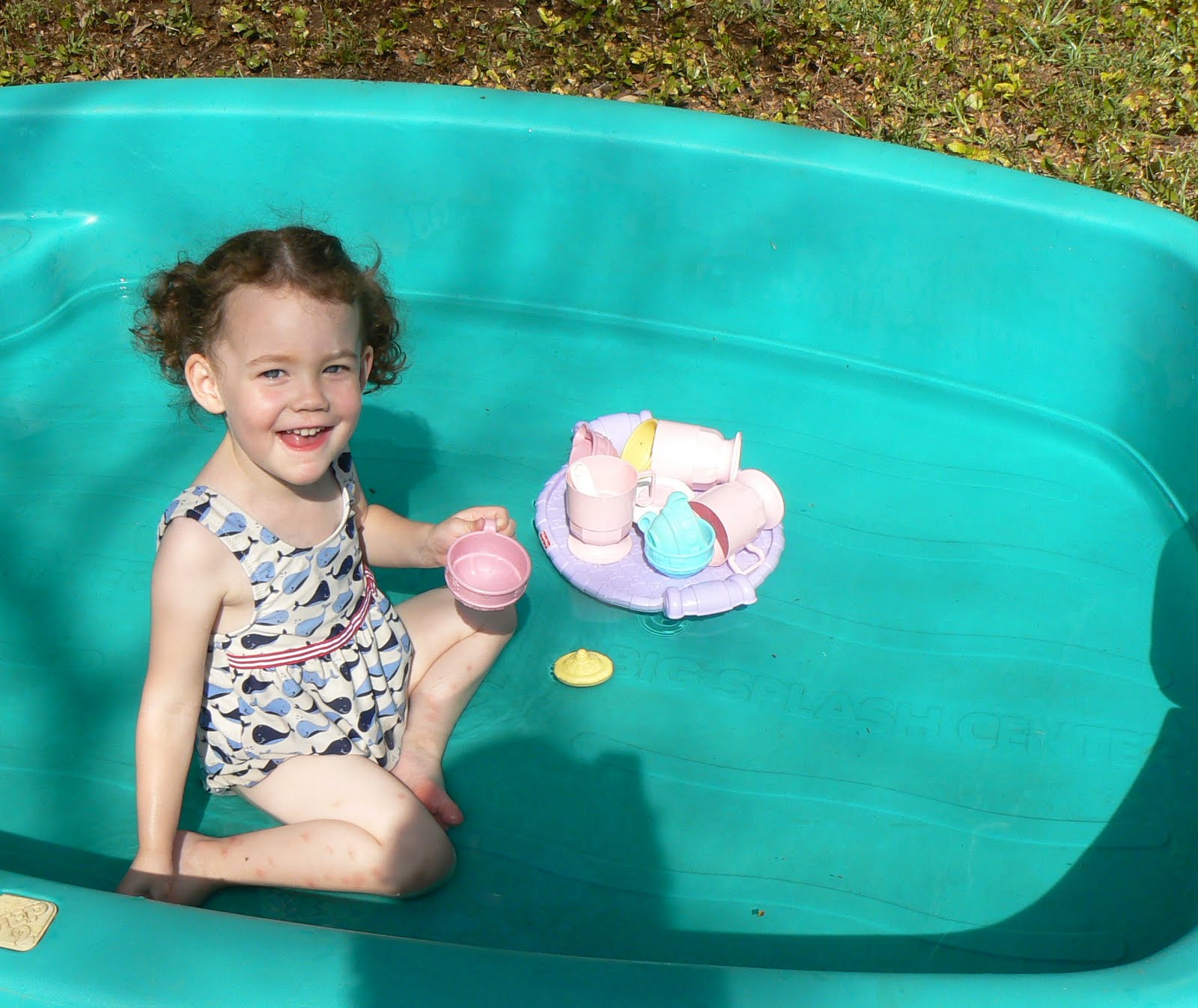 Having Fun at Home Day 1 in the Kiddie Pool The Floating Tea Party