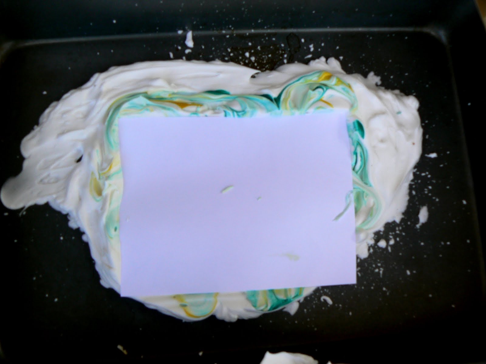 Having Fun at Home Homemade Marbled Paper with Shaving Cream