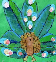 Deep Space Sparkle Art Lessons for Kids: Peacock Art Project for First