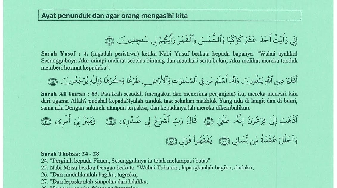 Pesanan Untuk Umat Ayat penunduk agar orang mengasihi