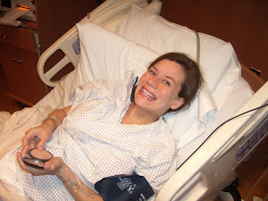 Moira applying make-up before delivery!