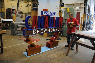 custom wood sign - Molson Canadian Brewhouse - The Sign Depot