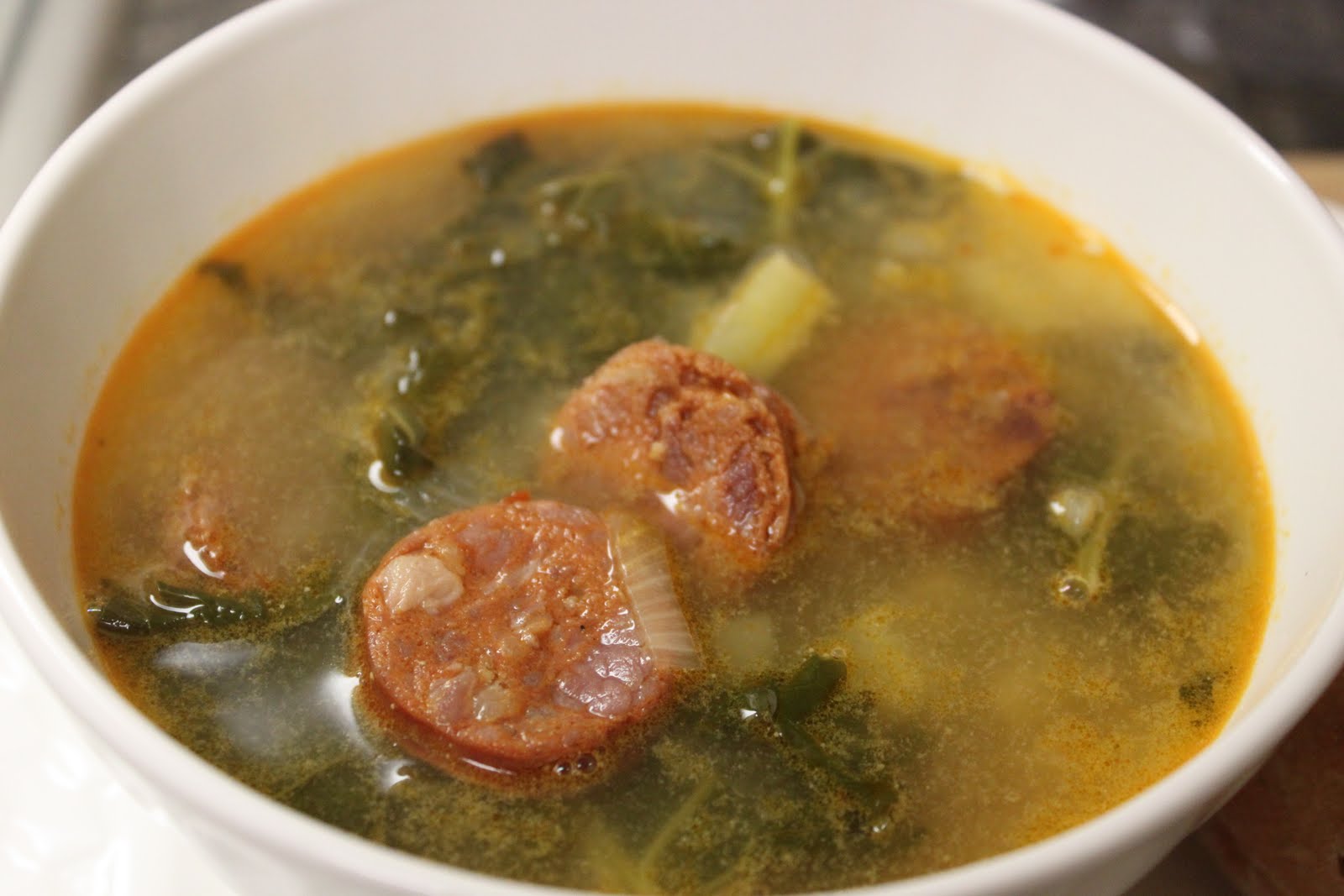 i'll cook if you clean up Kale and Chourico Soup