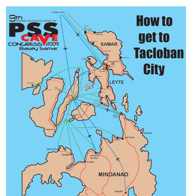 Philippine Speleological Society log Map To Tacloban City