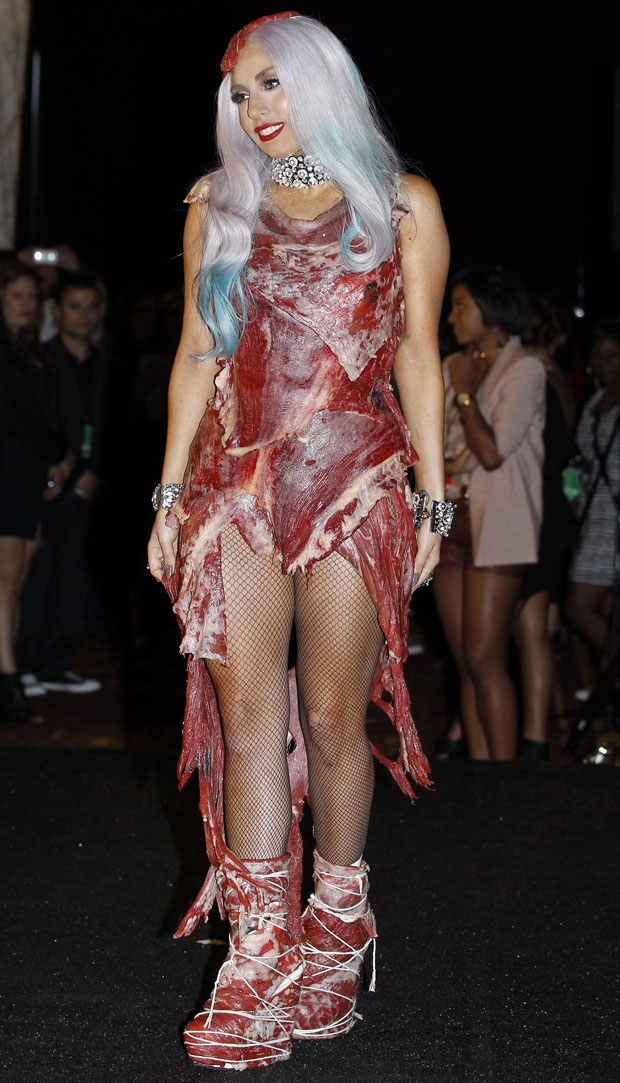 lady gaga meat costume
