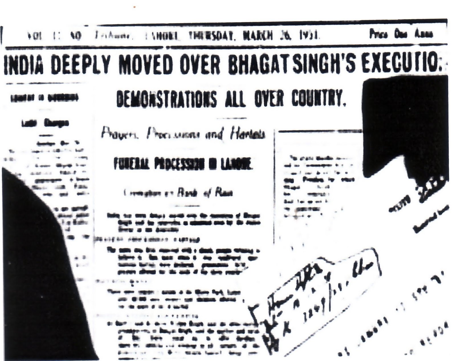 Bhagat Singh Newspaper